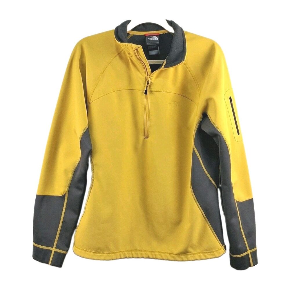 Outdoor Performance 1/2 Zip Colorblock Pullover Jacket North Face Yellow Gray M